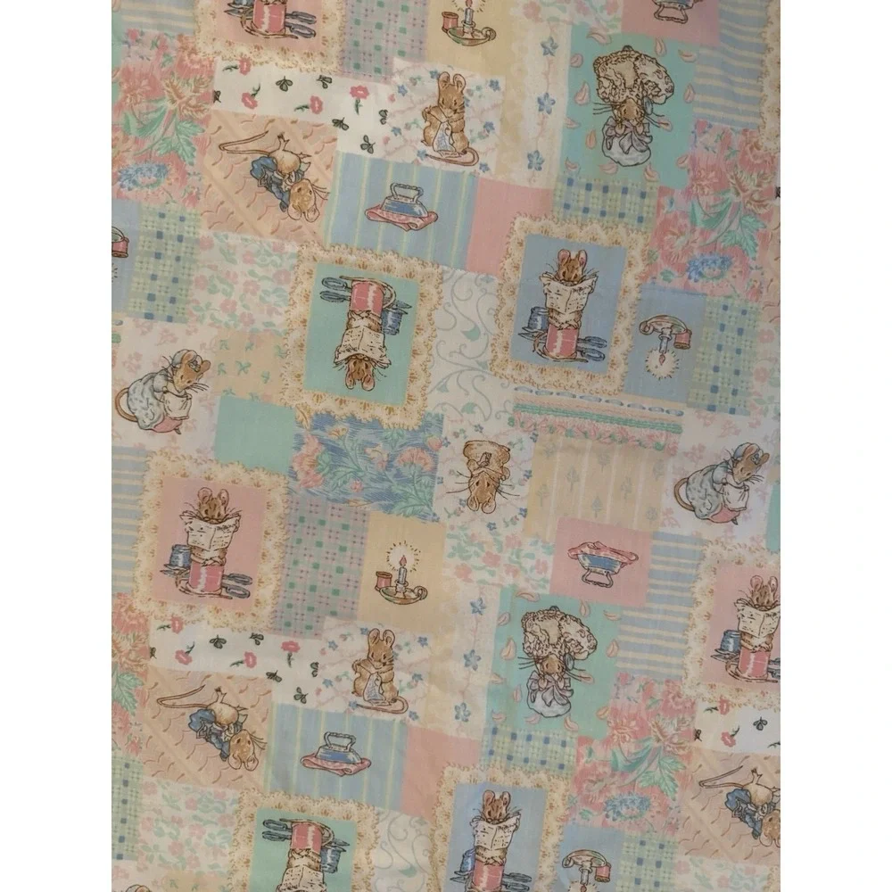 Vintage Peter Rabbit L Tiered Valance 86 X 47 Lined Homemade Rare Print Nursery